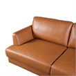 Griffith Cozy Living Room Right Facing Leather Sectional Sofa in Cognac Tan