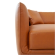 Keshia Living Room Right Facing Leather Corner Sectional Sofa in Cognac Tan