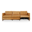 Ludwig Mid Century Genuine Leather Right-Facing Power Inclining Sofa in Tan