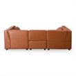 Howell Mid Century Modern Modular Cognac Tan Leather Comfy Sectional Couch