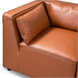 Howell Mid Century Modern Modular Cognac Tan Leather Comfy Sectional Couch