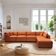 Reena Mid Century Modern Modular Burnt Orange Velvet Comfy Sectional Couch