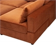 Reena Mid Century Modern Modular Burnt Orange Velvet Comfy Sectional Couch
