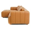 Adelyn Modern Living Room Faux Leather Corner Sectional Sofa in Cognac Tan