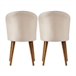 Edison Mid-Century Modern Velvet Dining Chair in Cream (Set of 2)