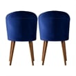 Edison Mid-Century Modern Velvet Dining Chair in Navy Blue (Set of 2)