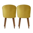 Edison Mid-Century Modern Velvet Dining Chair in Dark Yellow (Set of 2)