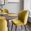 Edison Mid-Century Modern Velvet Dining Chair in Dark Yellow (Set of 2)