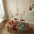 Solpex Elegant 5-Light Metal Chandelier with Satin Brass Finish