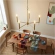 Solpex Elegant 5-Light Metal Chandelier with Satin Brass Finish