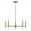 Solpex Elegant 5-Light Metal Chandelier with Satin Brass Finish