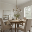 North Gold Brass 5-Light Metal Chandelier with Clear Water Glass Shades
