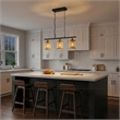Frigo Three-Light Rattan Pendant Black Lamp Farmhouse Island Light Fixture