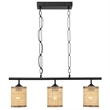Frigo Three-Light Rattan Pendant Black Lamp Farmhouse Island Light Fixture