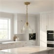Remo 3-Light Metal Pendant with Clear Glass Dome Shade and Satin Brass Finish