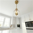 Remo 3-Light Metal Pendant with Clear Glass Dome Shade and Satin Brass Finish