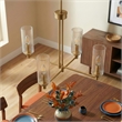 Utana Sophisticated 4-Light Satin Brass Metal Pendant with Ribbed Glass Shades