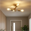 Brighton Gold Metal Brass 4-Light Semi-Flush Mount Ceiling Light