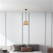 Humana 1-Light Rattan Pendant with Black Metal Finish