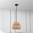 Humana 1-Light Rattan Pendant with Black Metal Finish