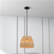 Humana 1-Light Rattan Pendant with Black Metal Finish