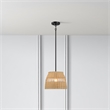 Humana 1-Light Rattan Pendant with Black Metal Finish