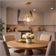 Austina Satin Brass Metal Pendant with Clear Glass Shade