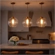 Austina Satin Brass Metal Pendant with Clear Glass Shade
