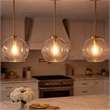 Austina Satin Brass Metal Pendant with Clear Glass Shade
