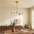 Razer Gold Brass 4-Light Metal Chandelier with Clear Glass Shades