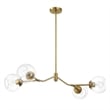Razer Gold Brass 4-Light Metal Chandelier with Clear Glass Shades