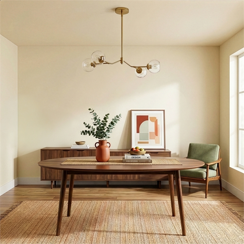 Razer Gold Brass 4-Light Metal Chandelier with Clear Glass Shades