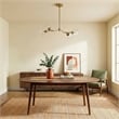Razer Gold Brass 4-Light Metal Chandelier with Clear Glass Shades