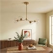 Razer Gold Brass 4-Light Metal Chandelier with Clear Glass Shades