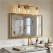 Reri 3-Light Metal Vanity Fixture with Clear Glass and Satin Brass Finish