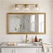 Reri 3-Light Metal Vanity Fixture with Clear Glass and Satin Brass Finish