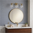 Reri 3-Light Metal Vanity Fixture with Clear Glass and Satin Brass Finish
