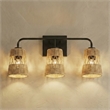 Venti Three-Light Rattan Wall Sconce with Black Metal Finish