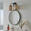 Alur Double Light Vanity Sconce with Rattan Shades and Black Metal Fixture