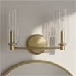 Azur Sophisticated Dual-Light Metal Wall Sconce with Satin Brass Finish