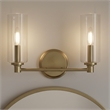 Azur Sophisticated Dual-Light Metal Wall Sconce with Satin Brass Finish