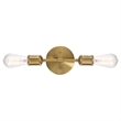 Vavo Double-Light Metal Wall Sconce in Satin Brass Finish