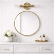 Vavo Double-Light Metal Wall Sconce in Satin Brass Finish