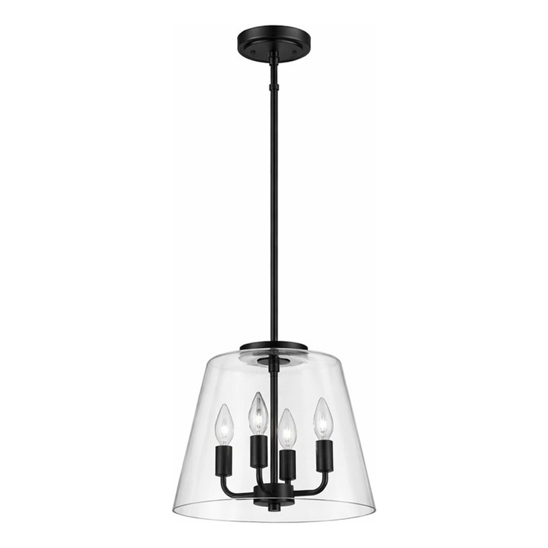 Seeut Metal Pendant Light with Clear Glass and Black Finish