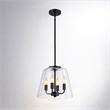 Seeut Metal Pendant Light with Clear Glass and Black Finish