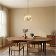Donut 4-Light Metal Pendant with Satin Brass Finish and Clear Glass Shade