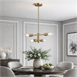 Ermart Four-Light Modern Metal Pendant with Satin Brass Finish