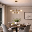 Ermart Four-Light Modern Metal Pendant with Satin Brass Finish