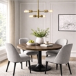 Ermart Four-Light Modern Metal Pendant with Satin Brass Finish
