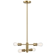 Ermart Four-Light Modern Metal Pendant with Satin Brass Finish